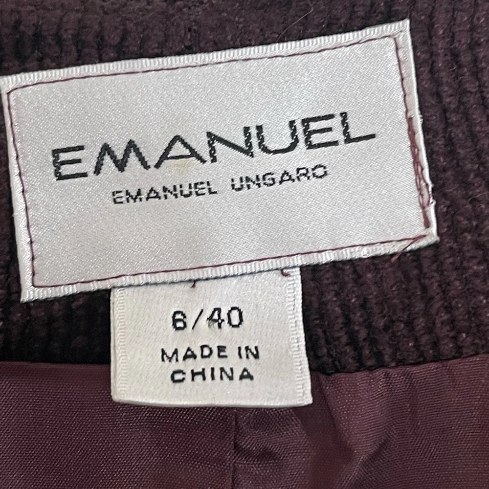 Emanuel Ungaro maroon wool blend cord ribbed blazer. Size 6/40 GUC - Picture 9 of 10